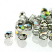 True2™ Czech Fire polished faceted glass beads 2mm - Crystal vitrail